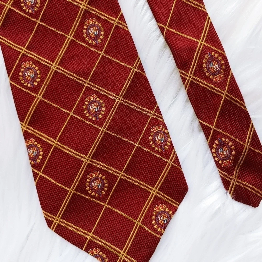 Tommy Hilfiger Silk Tie Red Gold 58